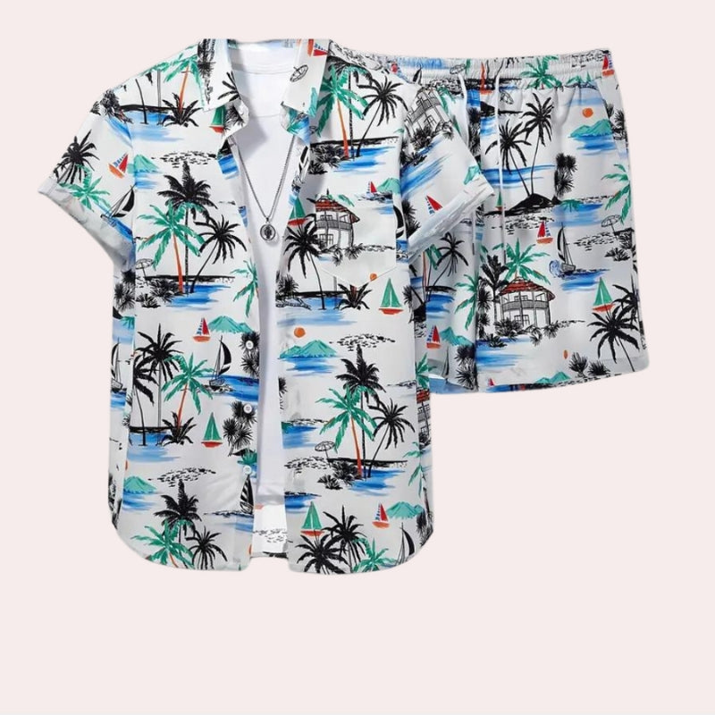 Heren - Tweedelige Zomerset - Lichte Stof - Comfortabele en Stijlvolle Outfit voor de Zomer