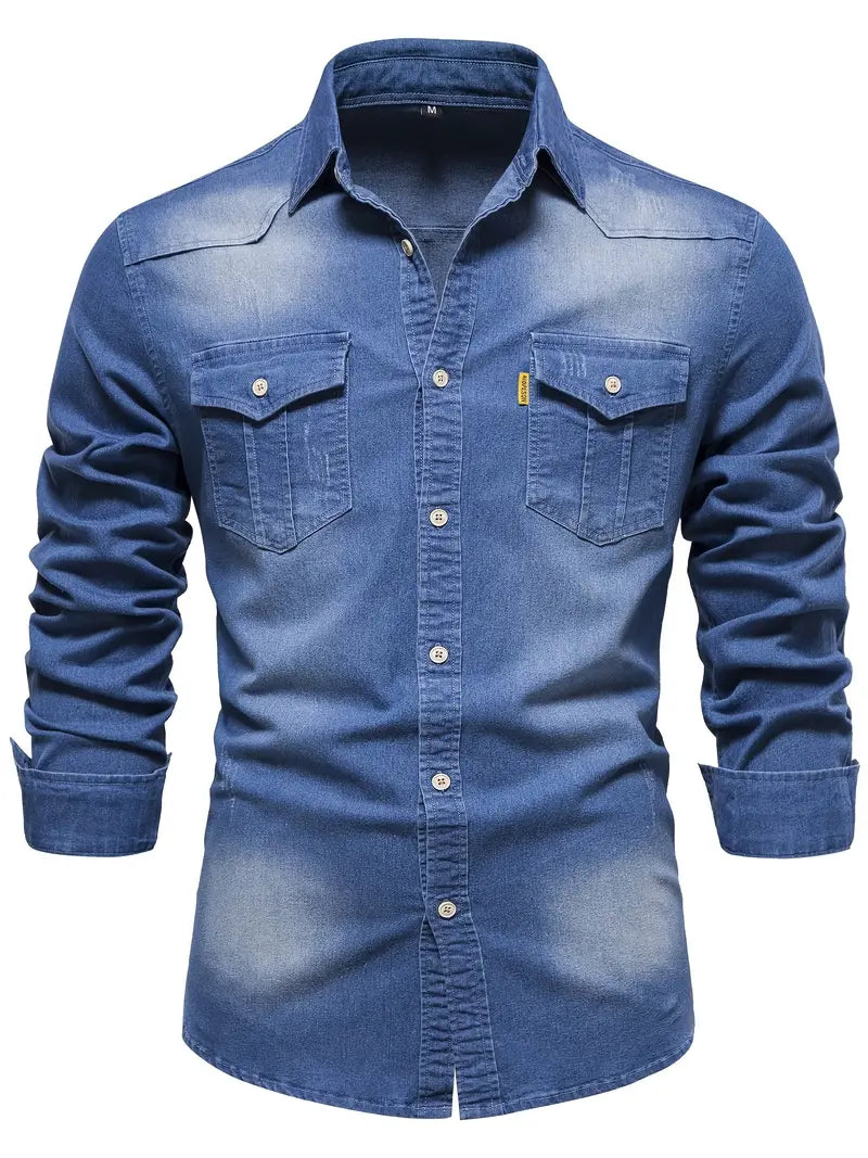 Elastisch katoenen denim shirt