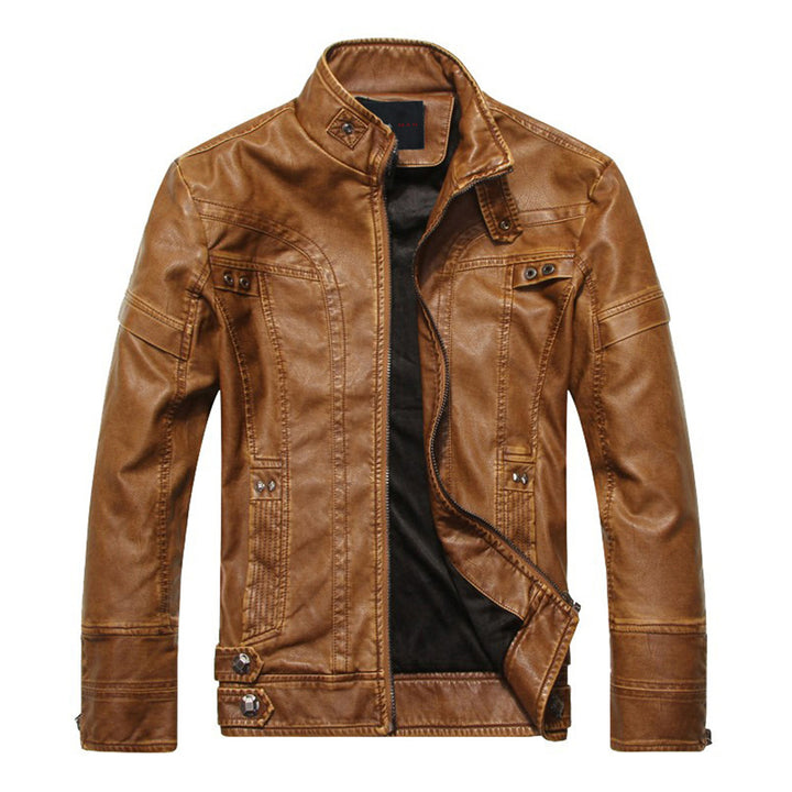 Mannen - Old-School Lederjacke - Klassisches Design aus hochwertigem Leder - Vintage Stil