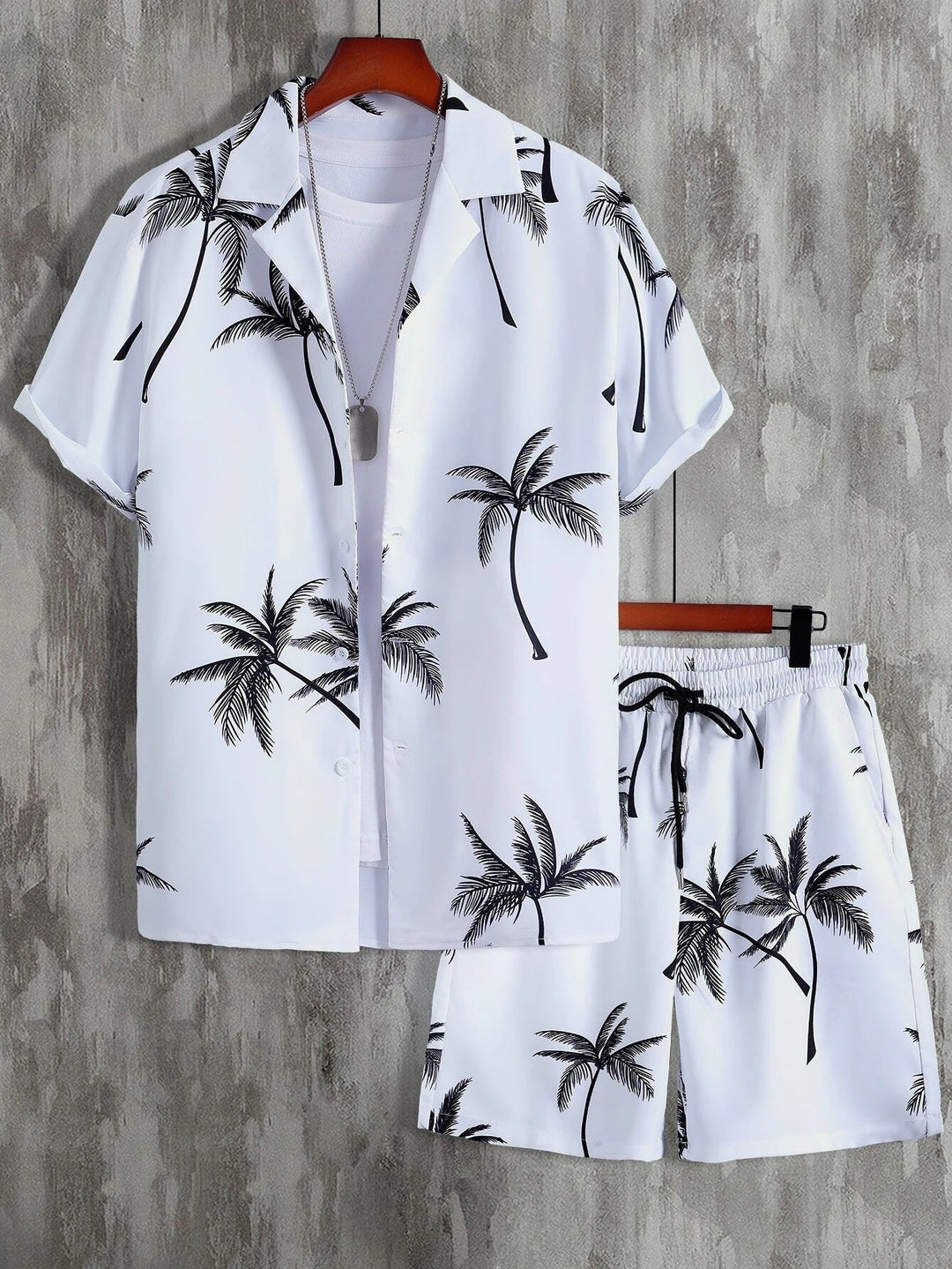 Heren - Korte Hawaii overhemd en korte broek set voor mannen - Ademend katoen - Ideaal voor zomerse uitstapjes en vakanties