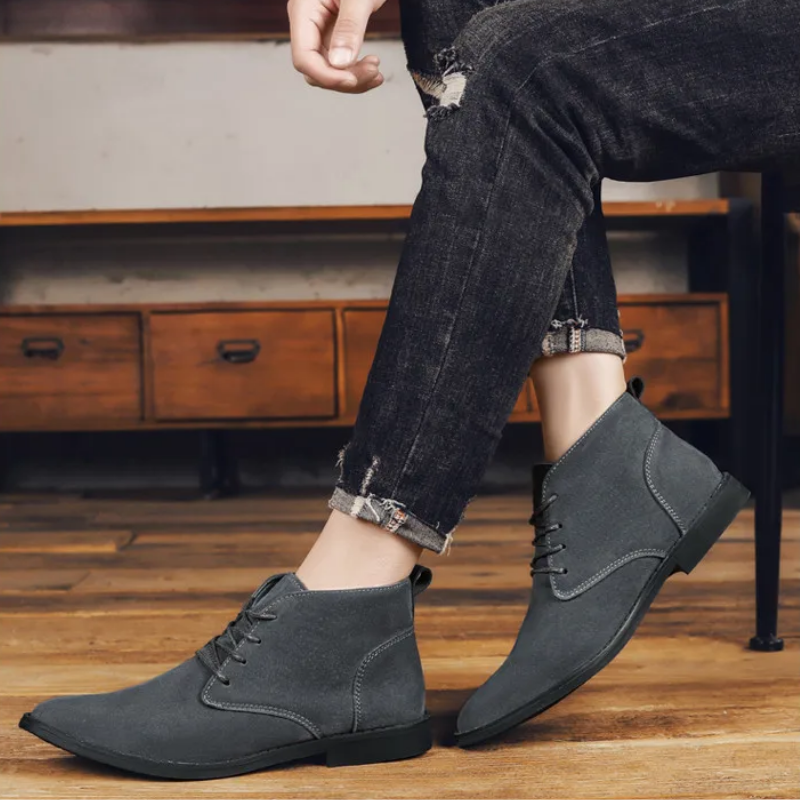 Klassieke suède chukka laarzen voor heren, comfortabele casual schoenen