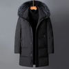 Heren parka winterjas met bont capuchon en ritsen