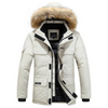 Heren parka winterjas met bont capuchon en warme voering