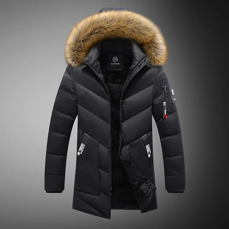 Warme herenparka met rits en capuchon