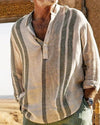 Heren - Shirt met Lange Mouwen - Katoen en Linnen - Stijlvolle Casual Look