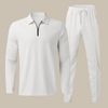 Luxe 2-delige heren set met longsleeve polo en jogger