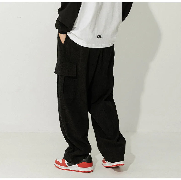 Baggy broek van ribfluweel