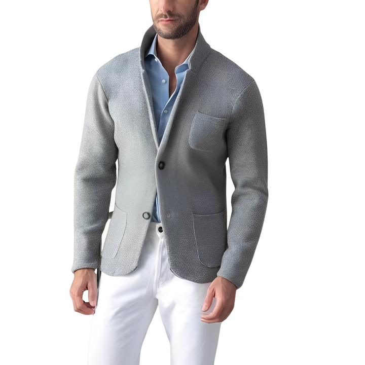 Heren - Slanke vintage blazer met opstaande kraag - stijlvolle en tijdloze look - perfect voor elke gelegenheid
