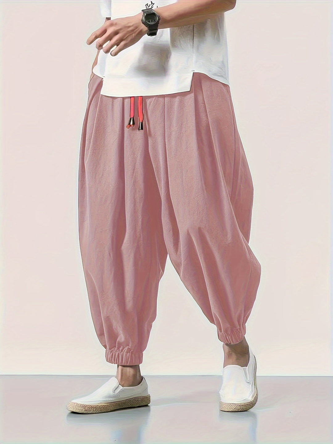 Heren - Linnen Harembroek - Comfortabel & Casual - Ideaal voor Elke Gelegenheid - Stijlvolle Herenlook
