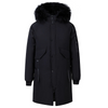 Heren parka winterjas met bont capuchon en knoopsluiting