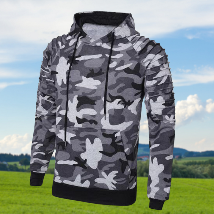 Heren - Camouflage Hoodie - Zachte Katoenmix - Stijlvolle Outdoorkleding voor Avonturiers