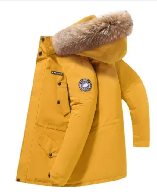 Parka Winterjas voor Heren - Met Bontcapuchon en Knoopsluiting - Warme Winterjas