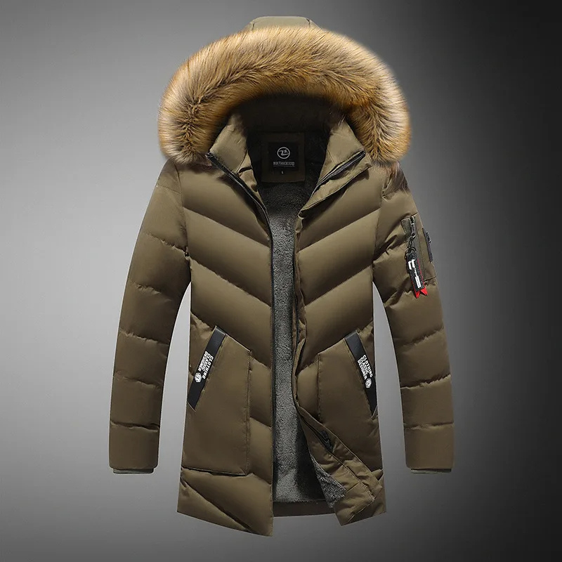 Warme herenparka met rits en capuchon