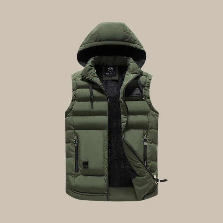 Casual puffer bodywarmer met capuchon voor mannen