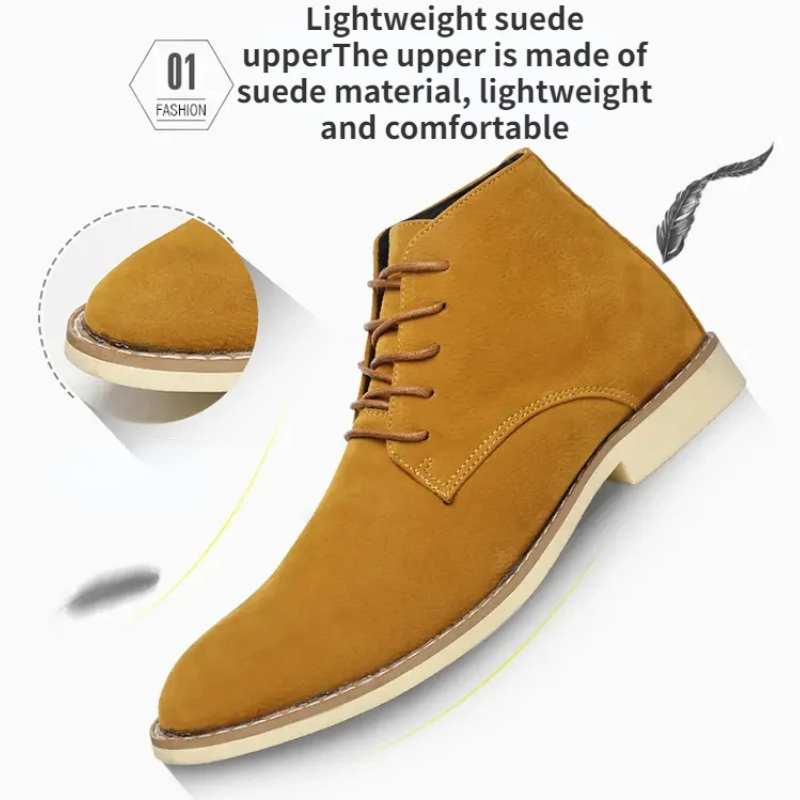 Klassieke suède chukka laarzen voor heren, comfortabele casual schoenen