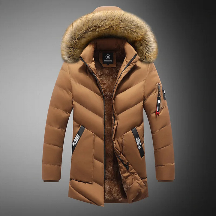 Warme herenparka met rits en capuchon