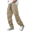 Cargo broek met hoge taille en rechte pijpen heren