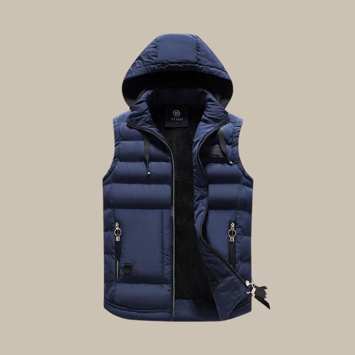 Casual puffer bodywarmer met capuchon voor mannen