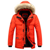 Heren parka winterjas met bont capuchon en warme voering