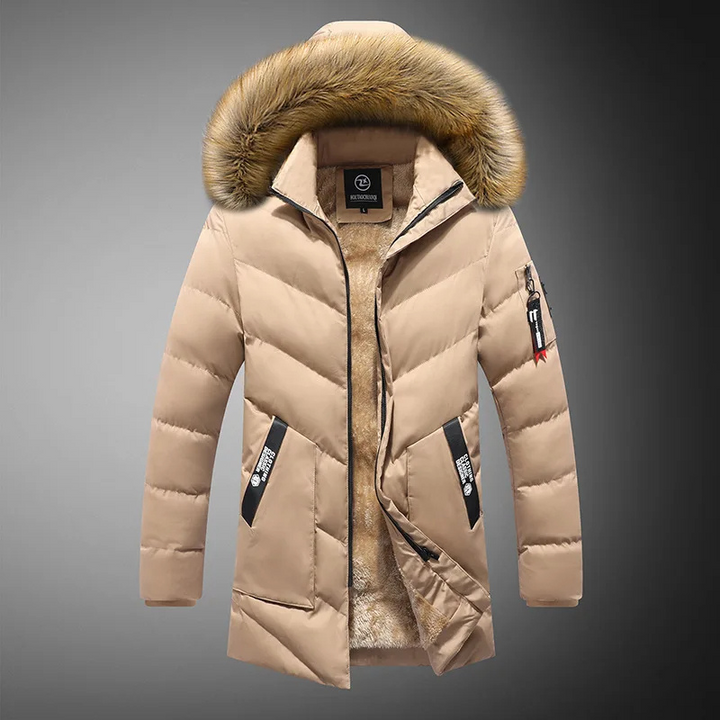 Warme herenparka met rits en capuchon