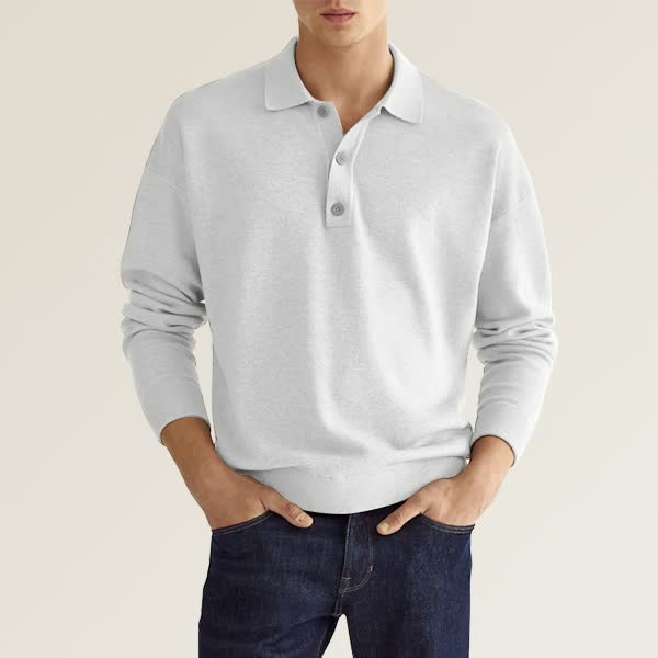 Heren - Casual Polo met Lange Mouwen - Comfortabele Stijl - Ideaal voor Vrijetijd