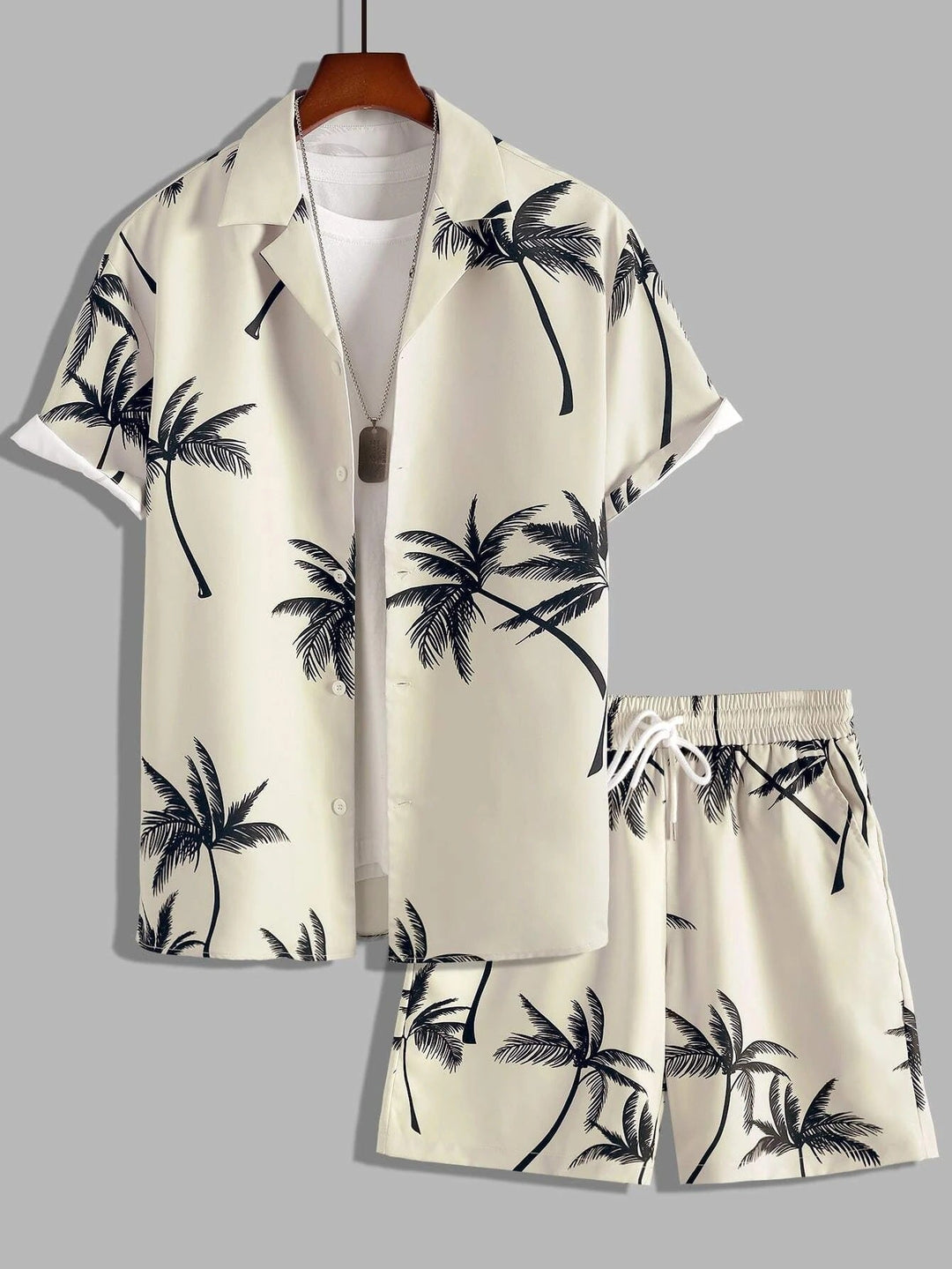 Heren - Korte Hawaii overhemd en korte broek set voor mannen - Ademend katoen - Ideaal voor zomerse uitstapjes en vakanties