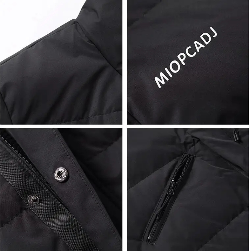 Heren parka winterjas met capuchon en modern ontwerp