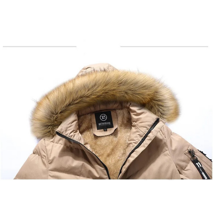 Warme herenparka met rits en capuchon