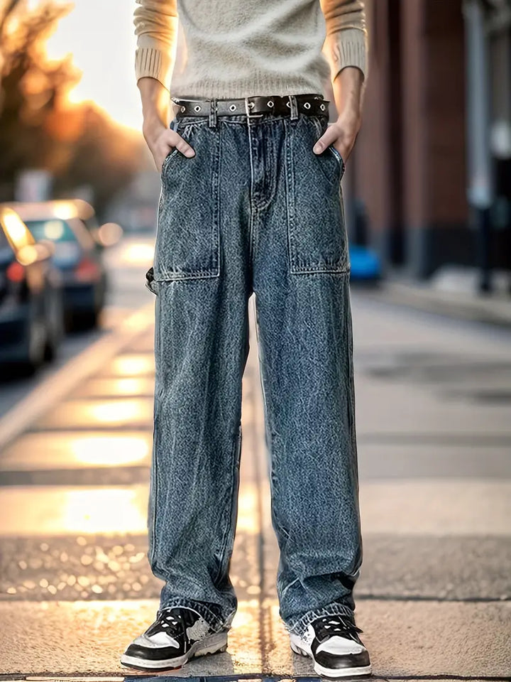 Katoenen jeans baggy broek