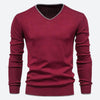 Heren - Slim Fit V-hals Trui - Comfortabele Katoenmix - Perfecte Casual Look voor Elk Seizoen