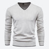 Heren - Slim Fit V-hals Trui - Comfortabele Katoenmix - Perfecte Casual Look voor Elk Seizoen