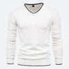 Heren - Slim Fit V-hals Trui - Comfortabele Katoenmix - Perfecte Casual Look voor Elk Seizoen