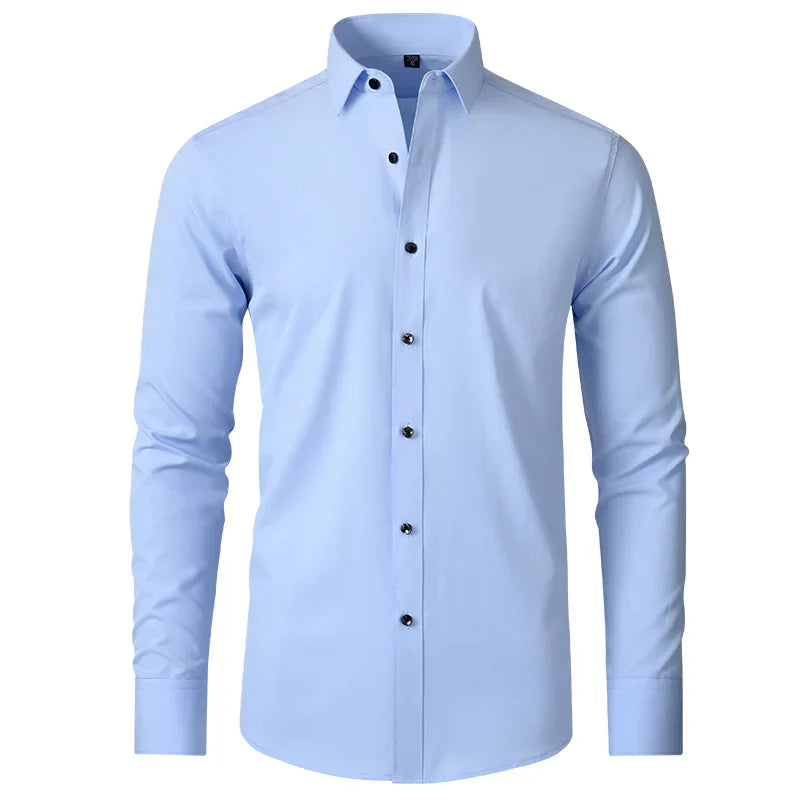 Heren - Kreukvrij overhemd met knoopsluiting - Klassiek model