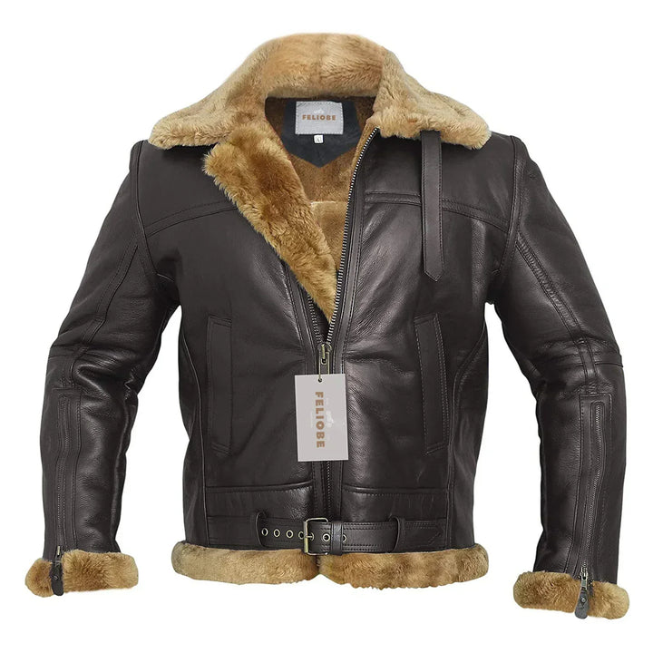 Heren - Bomberjack - Echt Omgekeerd Lam - Stijlvolle Ginger Jacket