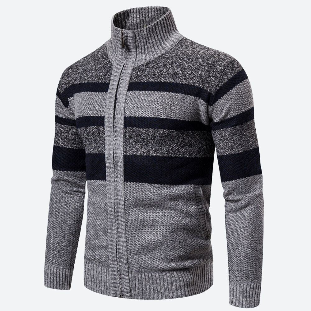 Heren – Gestreifter Pullover – Bequemes Baumwollmaterial – Modischer Herrenpullover für jeden Anlass