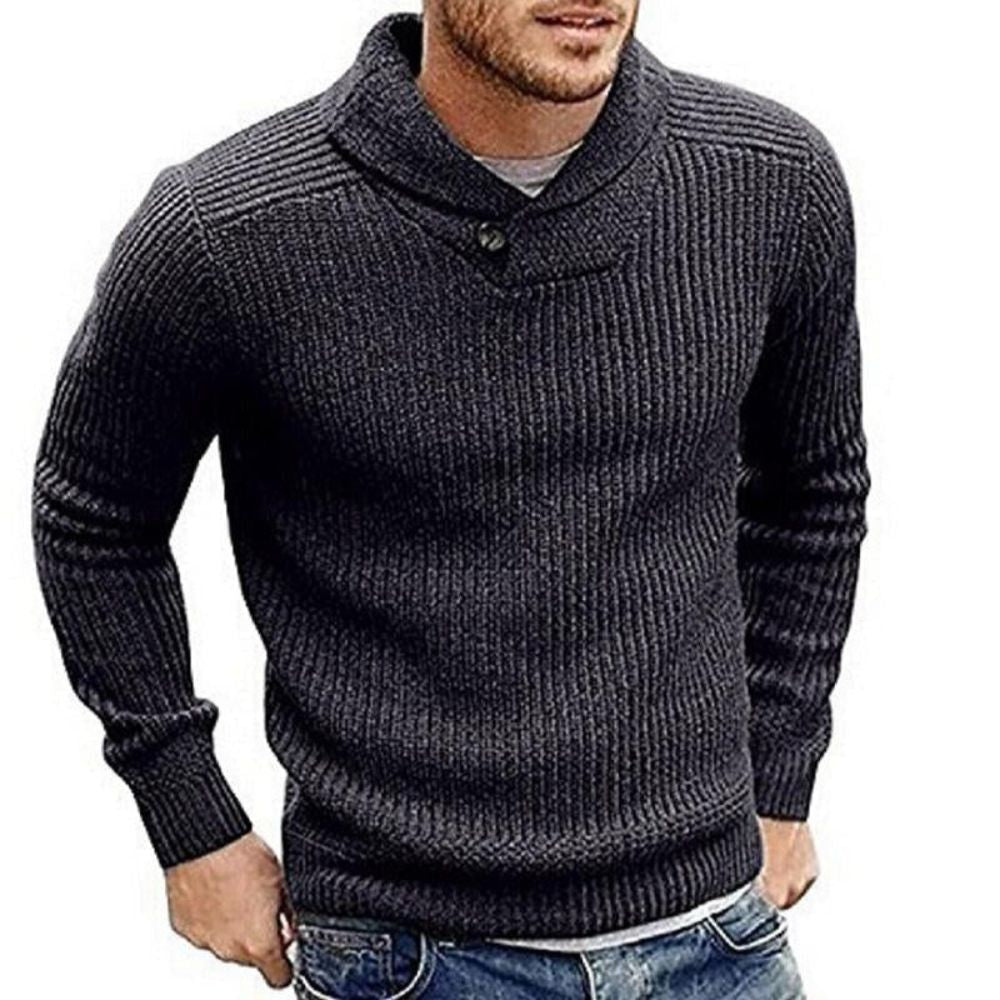 Heren – Pullover – Bequemer Strick – Modischer Einfarbiger Herrenpullover für Jeden Anlass