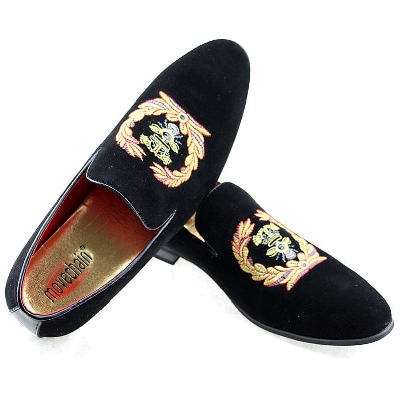 Stafford - Velvet Loafers with Embroidered Coat of Arms