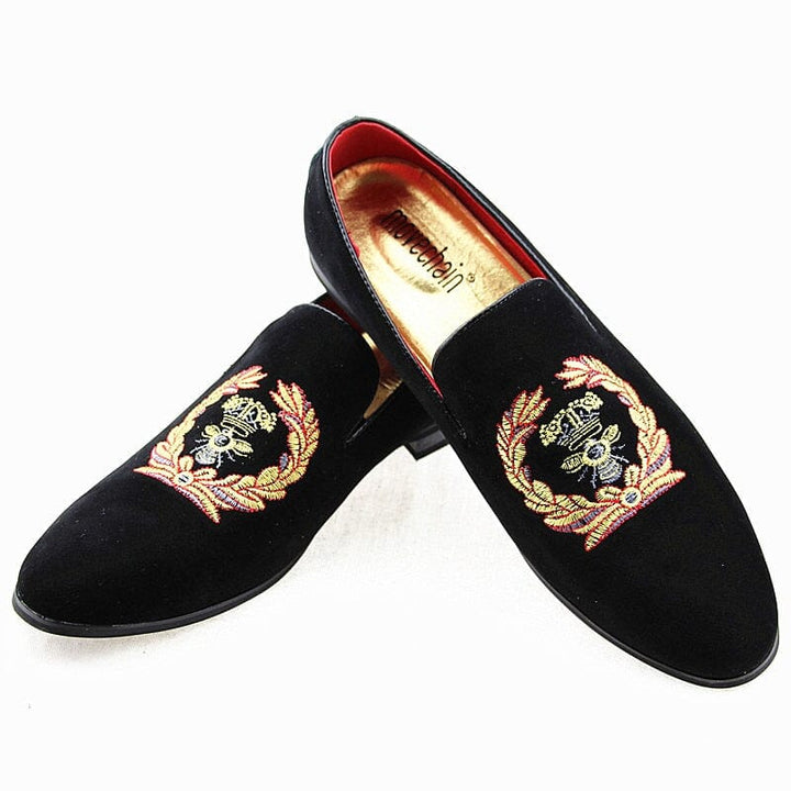 Stafford - Velvet Loafers with Embroidered Coat of Arms