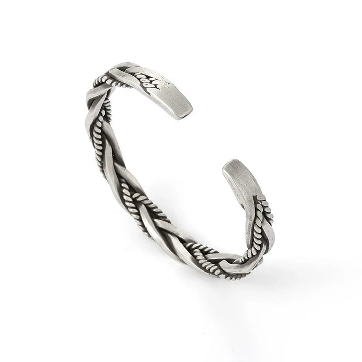 Gedraaide sterling zilveren armband met touw detail