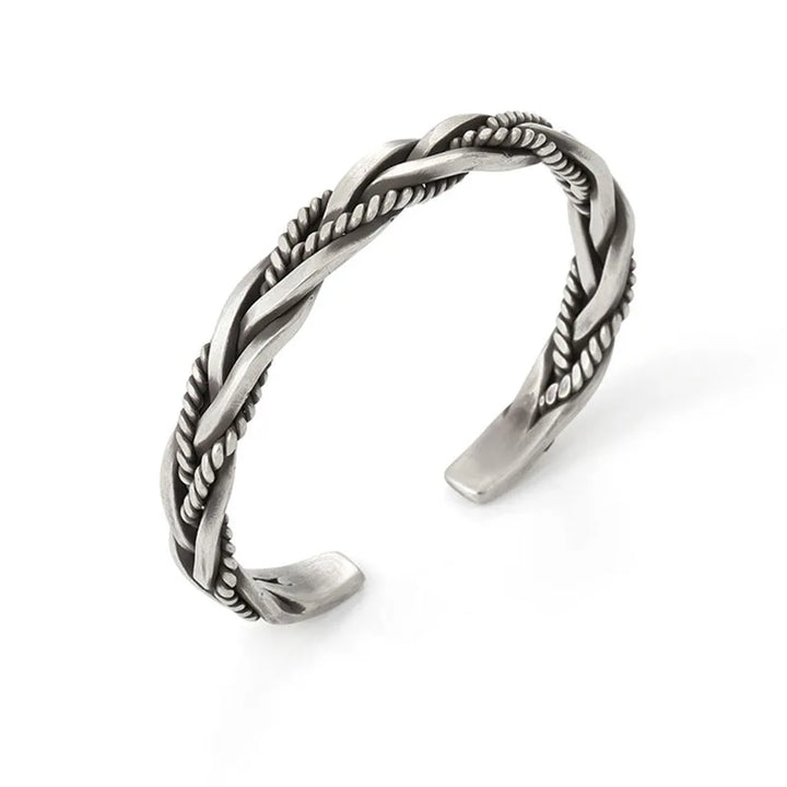 Gedraaide sterling zilveren armband met touw detail