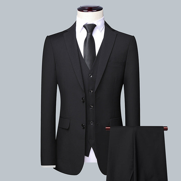 3-delige set voor heren bestaande uit een eenvoudige business-blazer, vest en broek