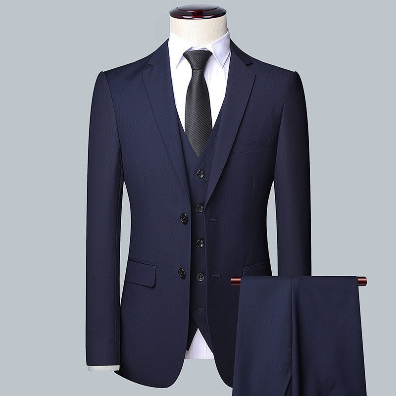 3-delige set voor heren bestaande uit een eenvoudige business-blazer, vest en broek