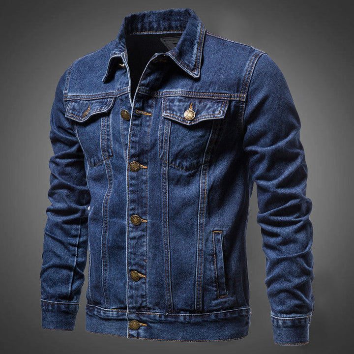 Heren - Denim Jasje - Casual Stijl - Comfortabel en Modieus - Ideaal voor Dagelijks Gebruik