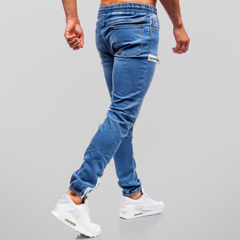 Denim joggingbroek met ritssluiting