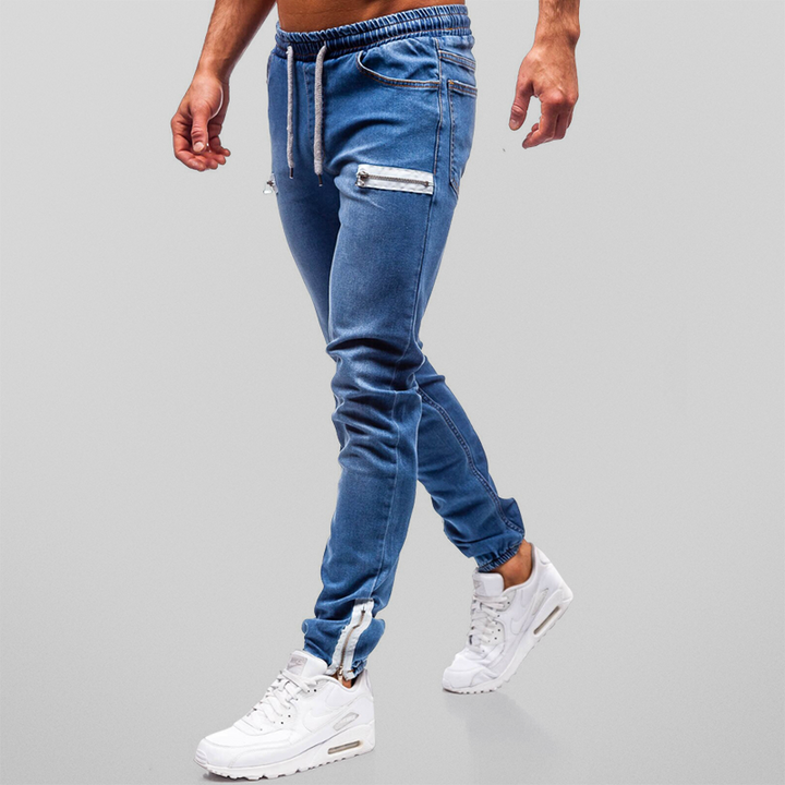 Denim joggingbroek met ritssluiting