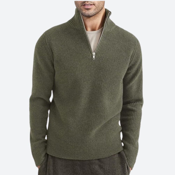 Heren - Pullover met Rits - Stijlvol en Comfortabel - Modieuze Heren Pullover