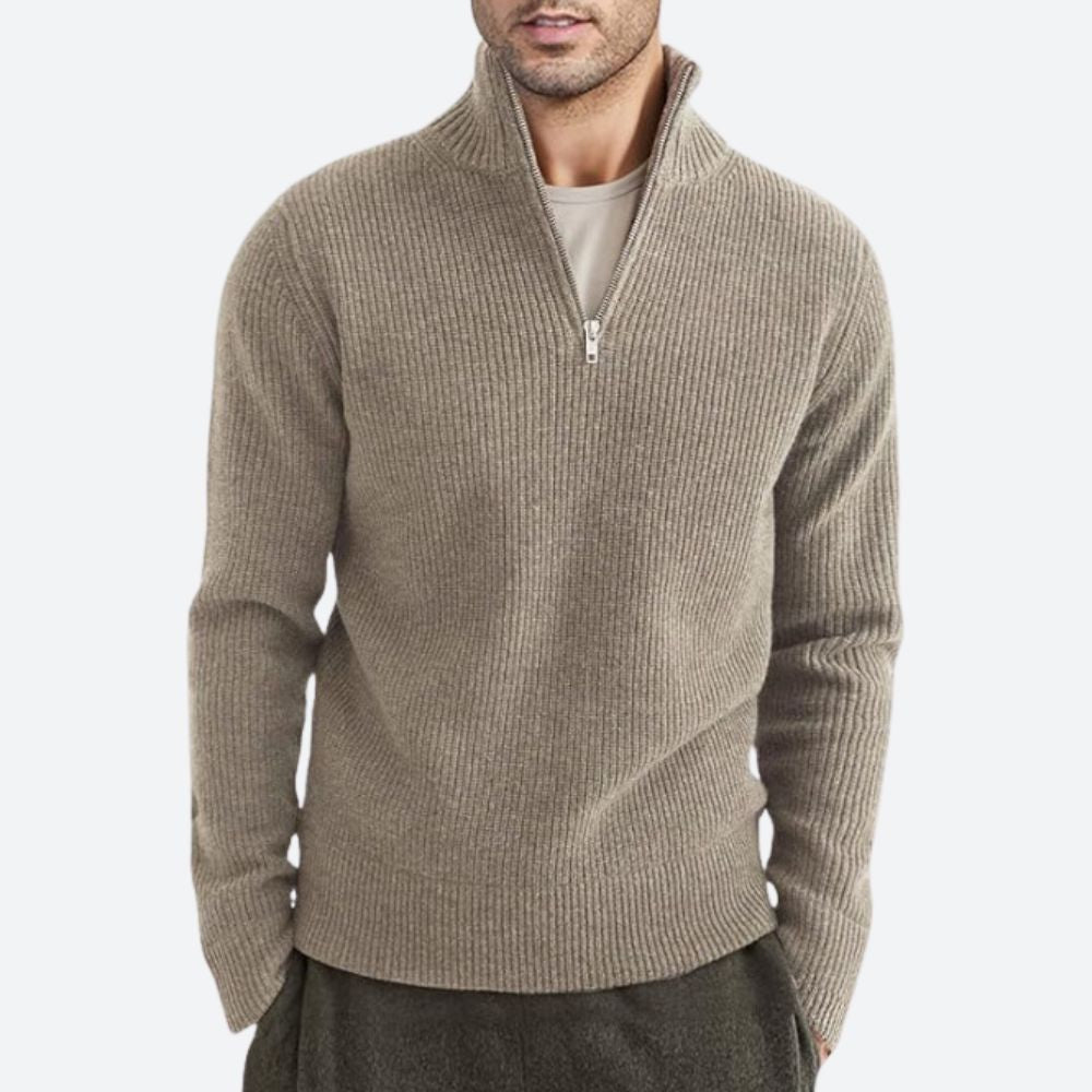 Heren - Pullover met Rits - Stijlvol en Comfortabel - Modieuze Heren Pullover