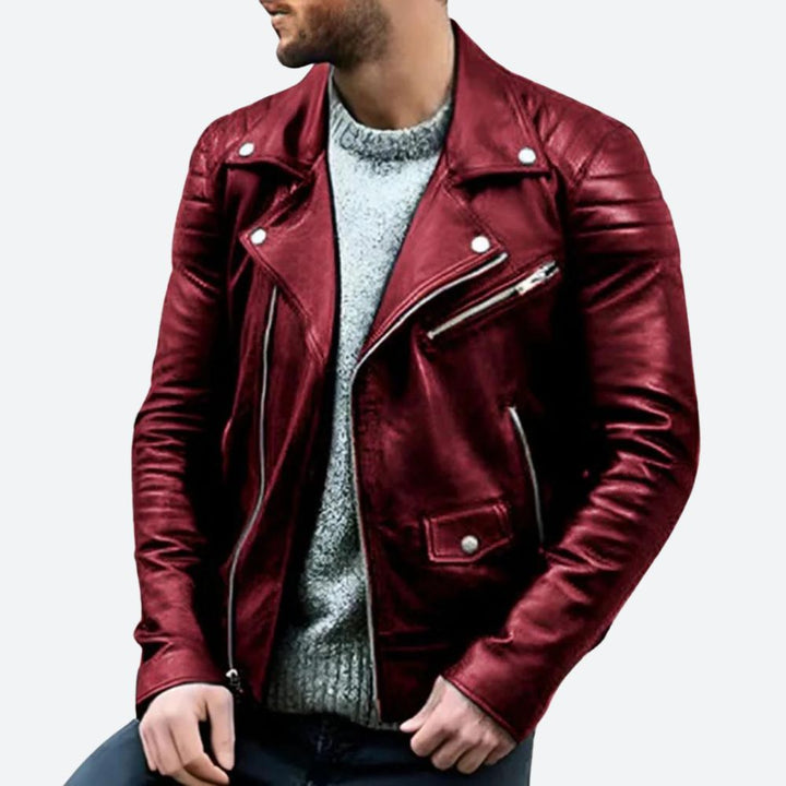 Heren - Bikerjack - Leren - Stoer leren bikerjack voor de moderne man met een edgy stijl