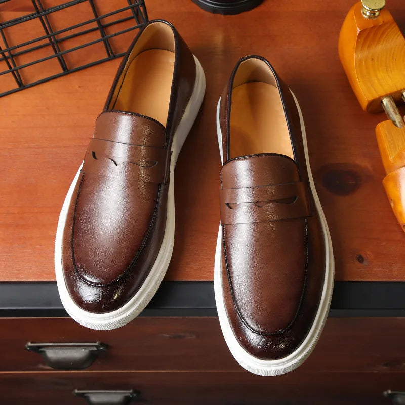 Heren - Loafers - Luxe Leer - Stijlvolle Instappers voor Casual en Formele Gelegenheden - Comfortabel en Tijdloos