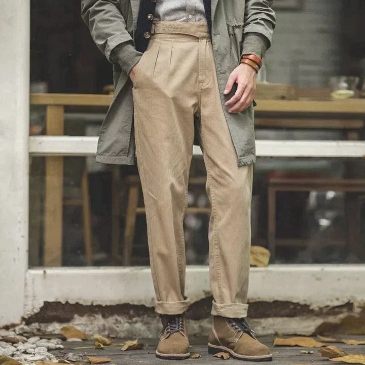Heren - Gurkha Broek - Geplooide Voorkant - Stijlvolle en Comfortabele Broek voor Elke Gelegenheid
